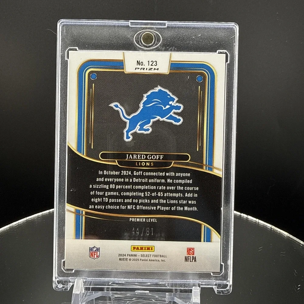 2024 Panini Select - Premier Level Jared Goff #123 Dragon Scale Prizm /81 Lions